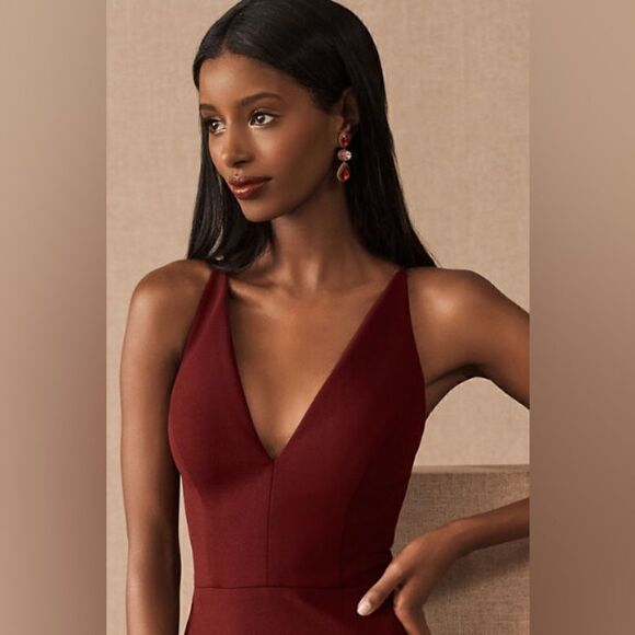 BHLDN Jones V-Neck Crepe Dress - Picture 5 of 12